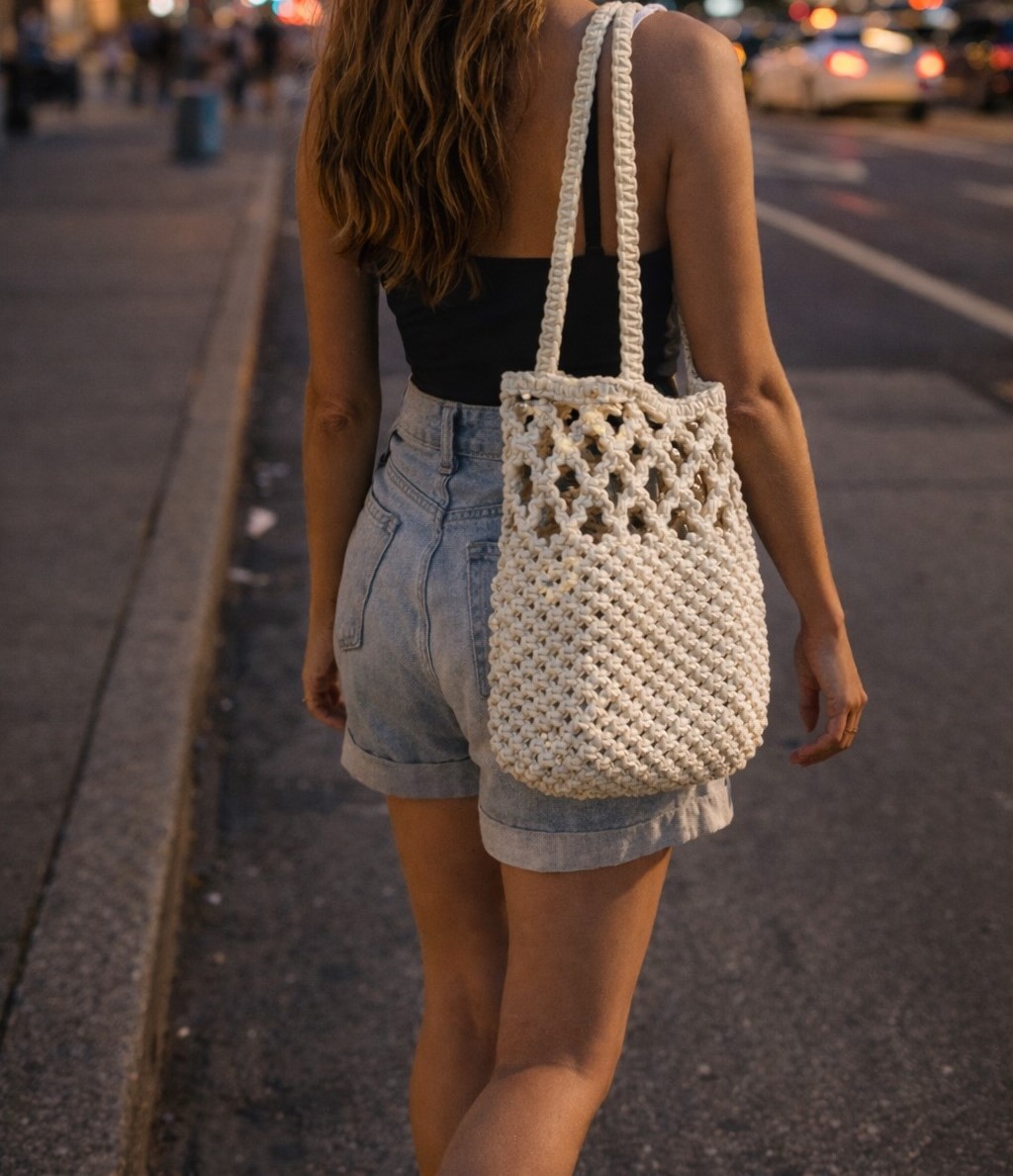 Bolsa em macramê