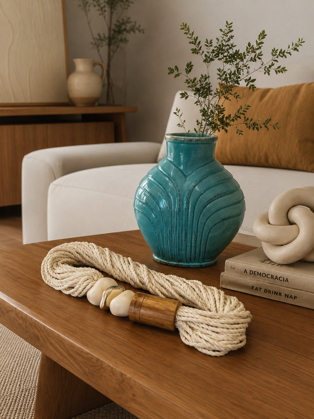 Colar Decorativo de Mesa em Macramê