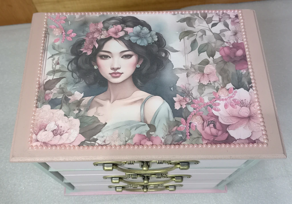 Mini cômoda organizadora de mesa Flores