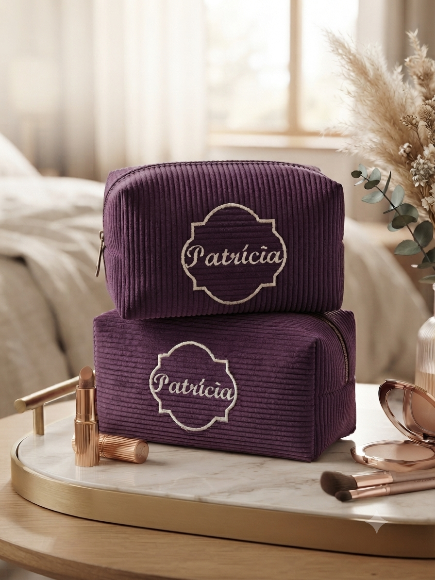 Necessaire Box G Veludo Cotelê