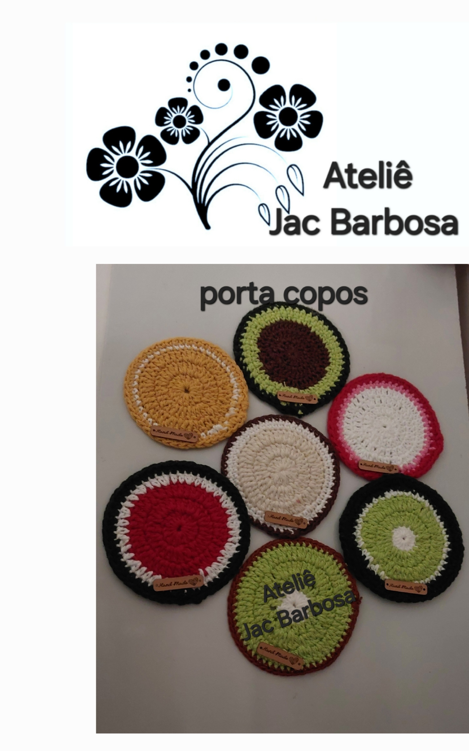 Porta copos frutas