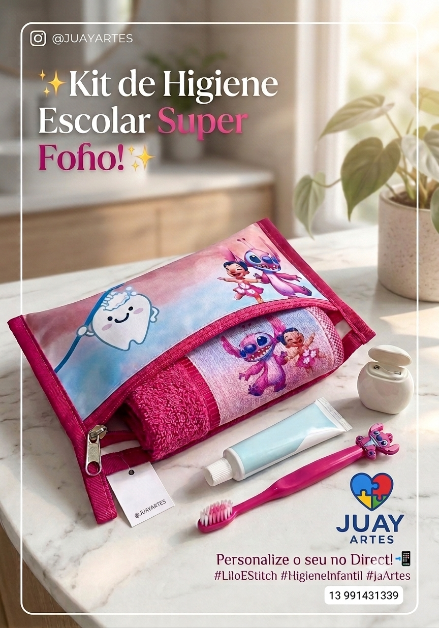 Kit porta escova e toalhinha personalizado