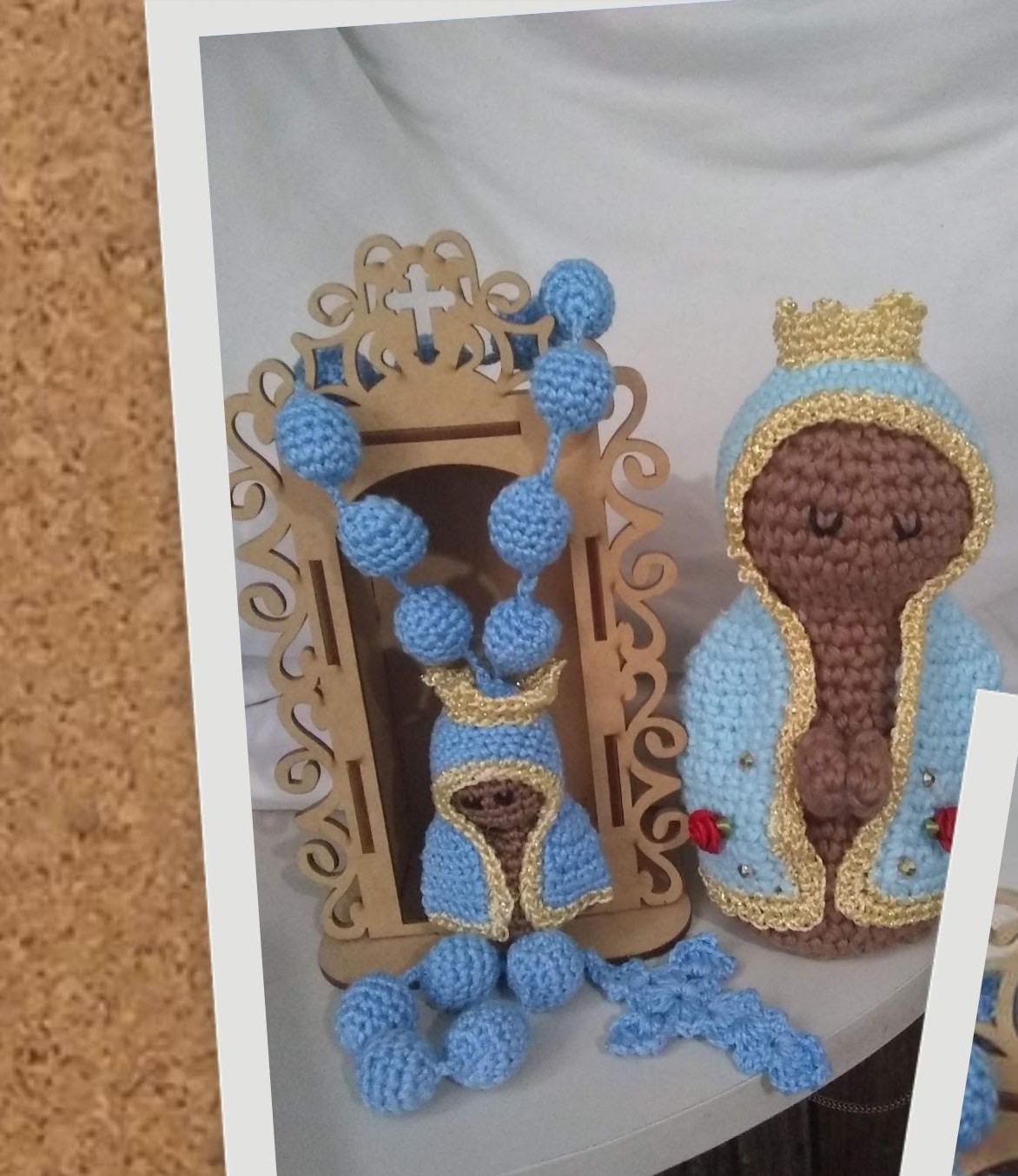 kit santinha e Terço de crochê