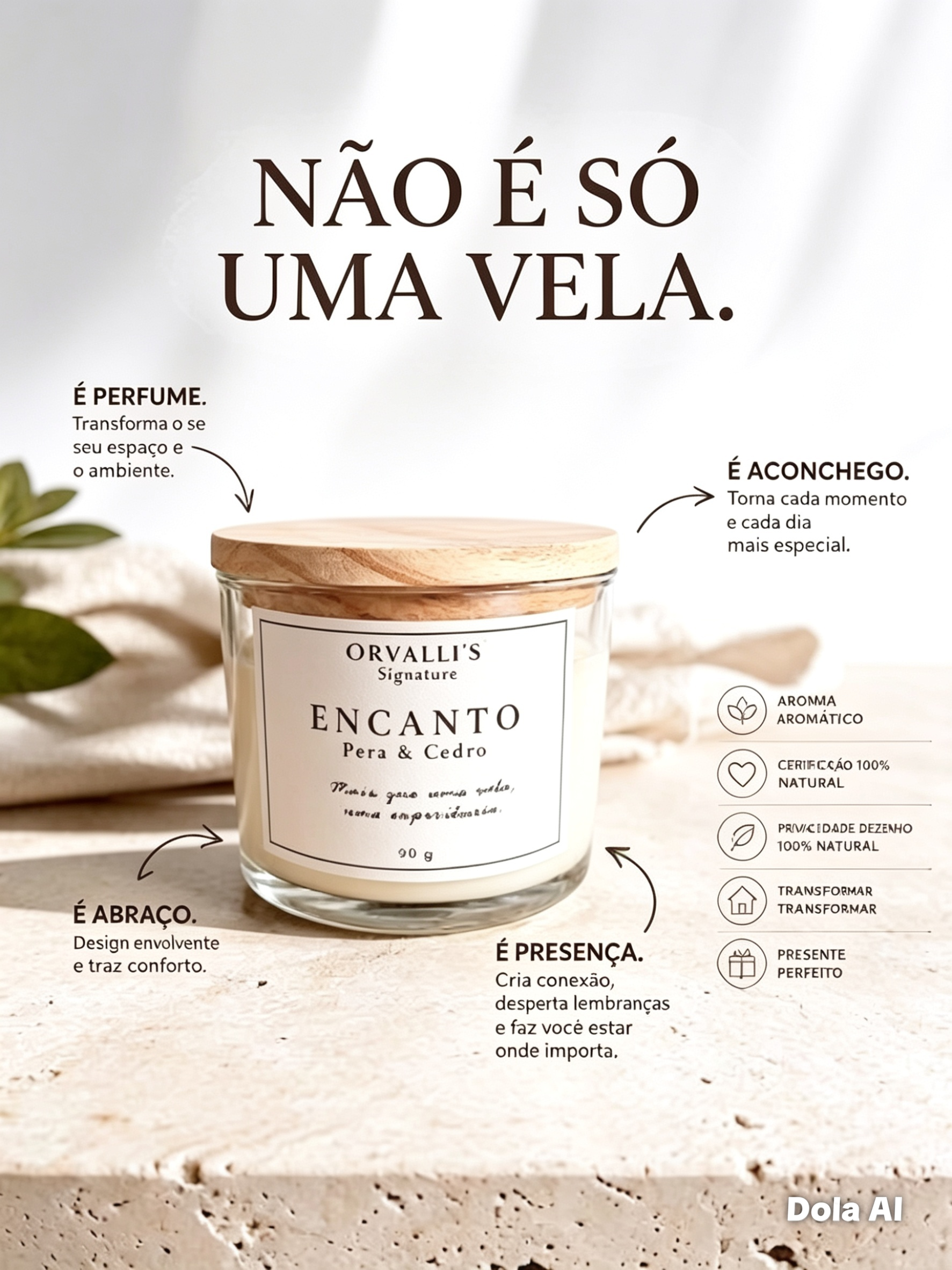 Vela Aromática Encanto - Pera & Cedro