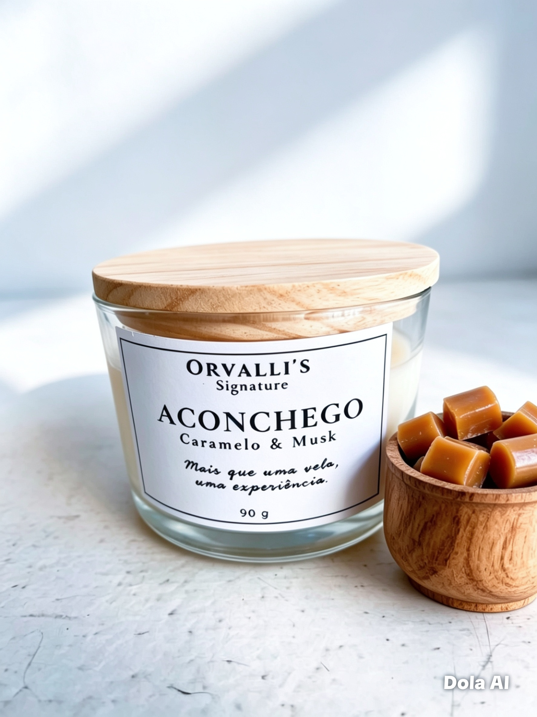 Vela Aromática Aconchego – Caramelo & Musk