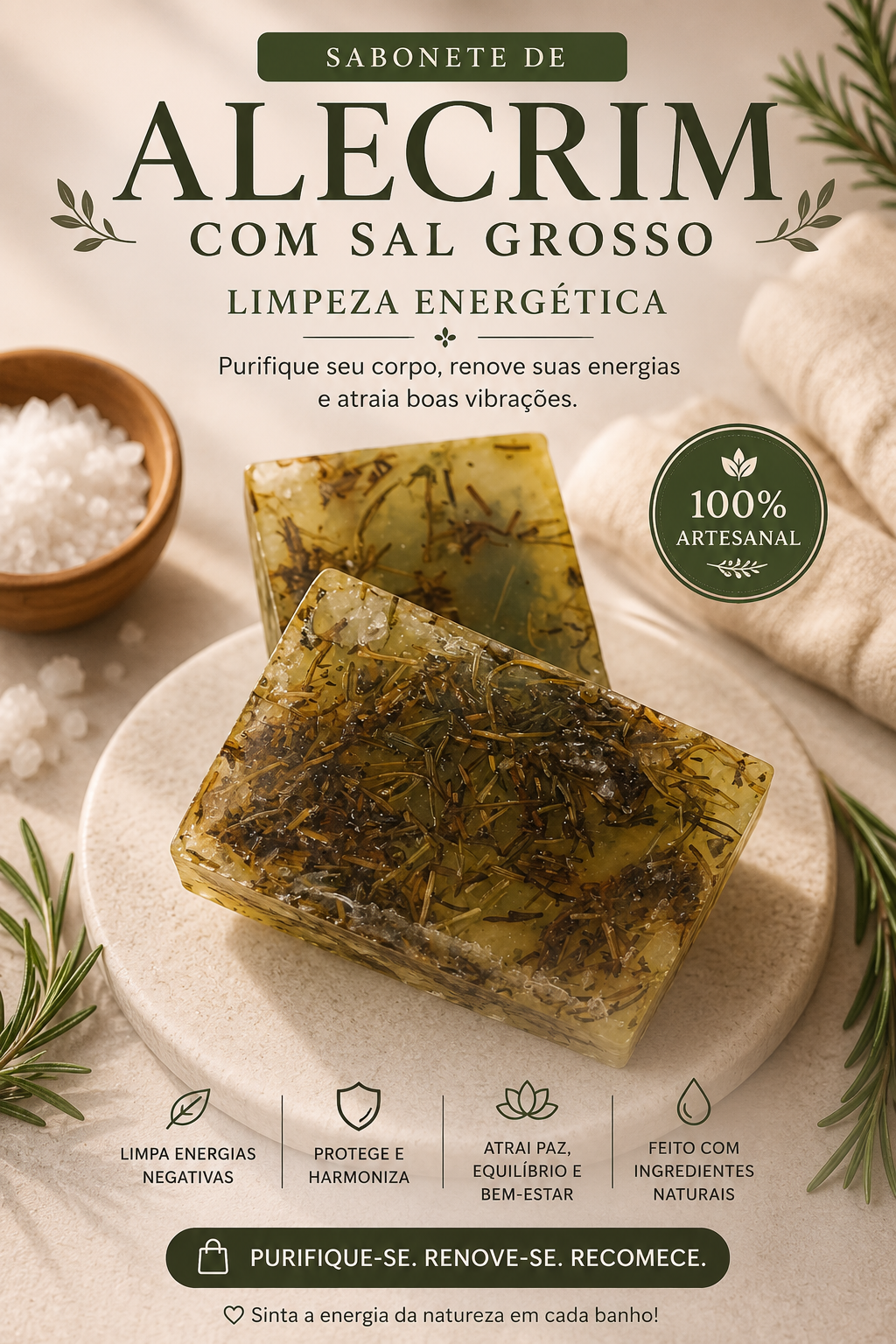 Sabonete Artesanal Glicerinado Camomila