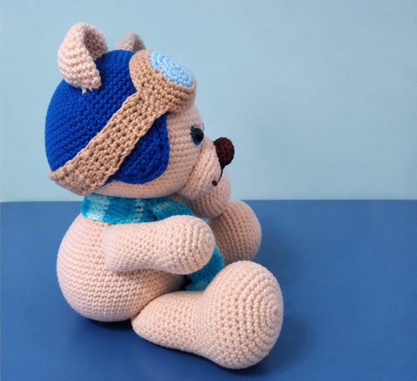 Urso Aviador Amigurumi